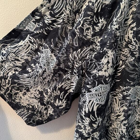 Harley Davidson Men’s Rayon Button Up Polo Size M - Picture 3 of 5